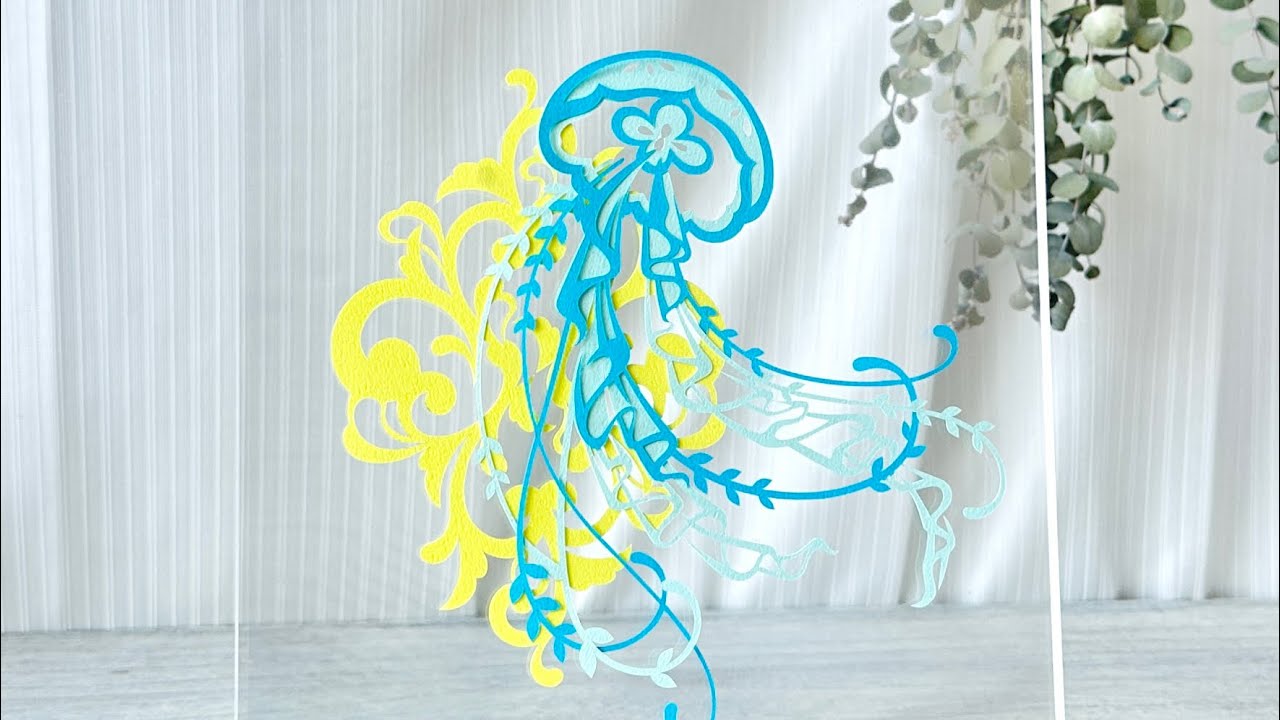 重ねる切り絵キット「ゆらゆら漂うクラゲ」