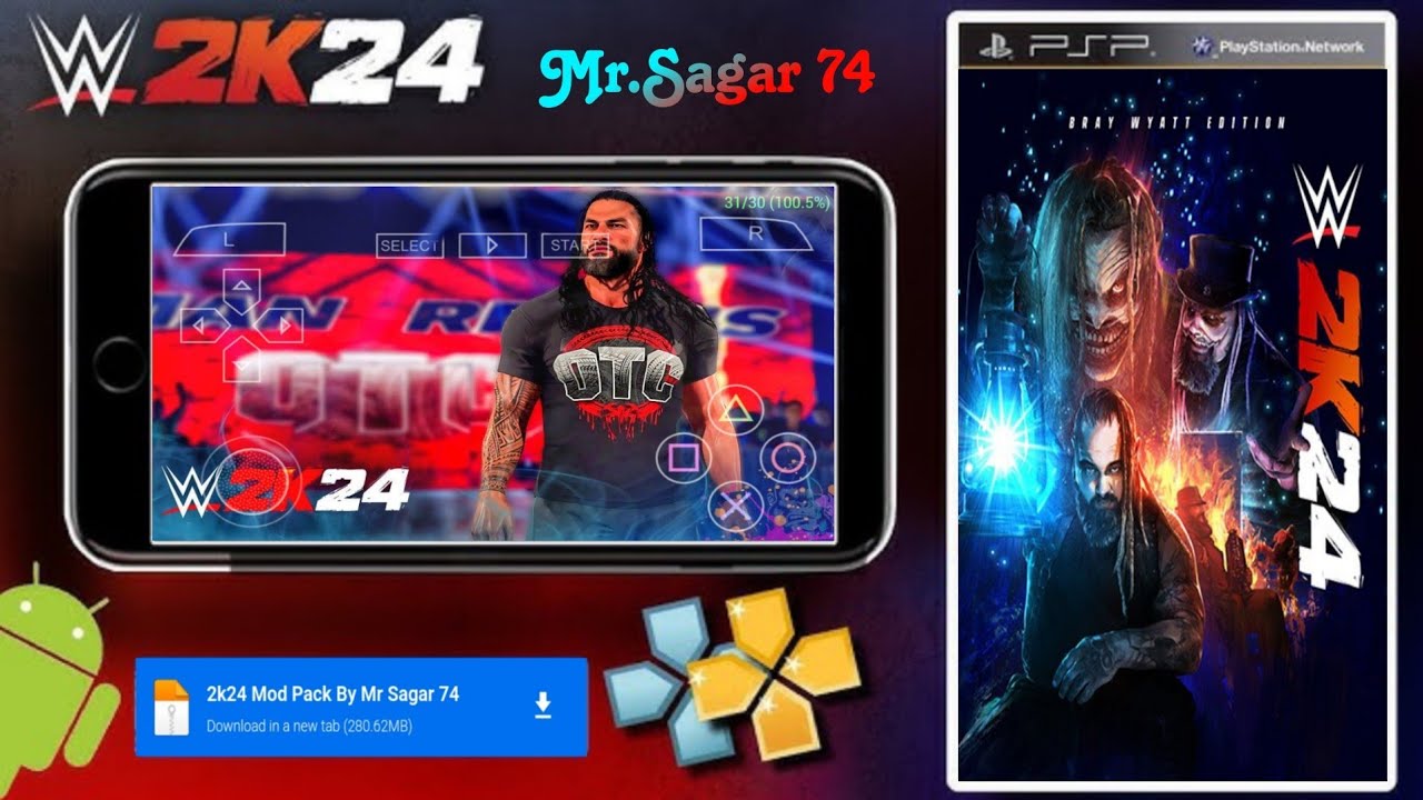 NEW ! WWE 2K24 Patch (Textures Pack) For Svr 2011 Ppsspp By Mr.Sagar74