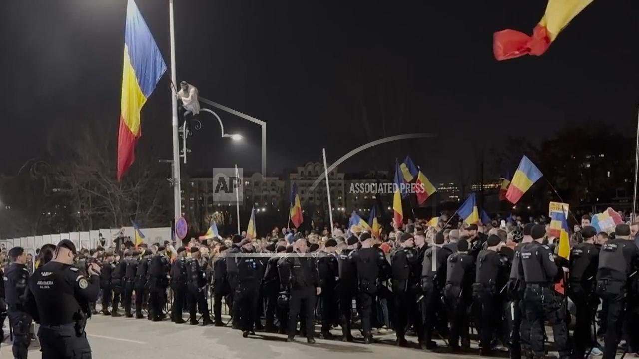 Protest in Bucharest after Romanian court upholds ban on far-right Georgescu’s presidential bid