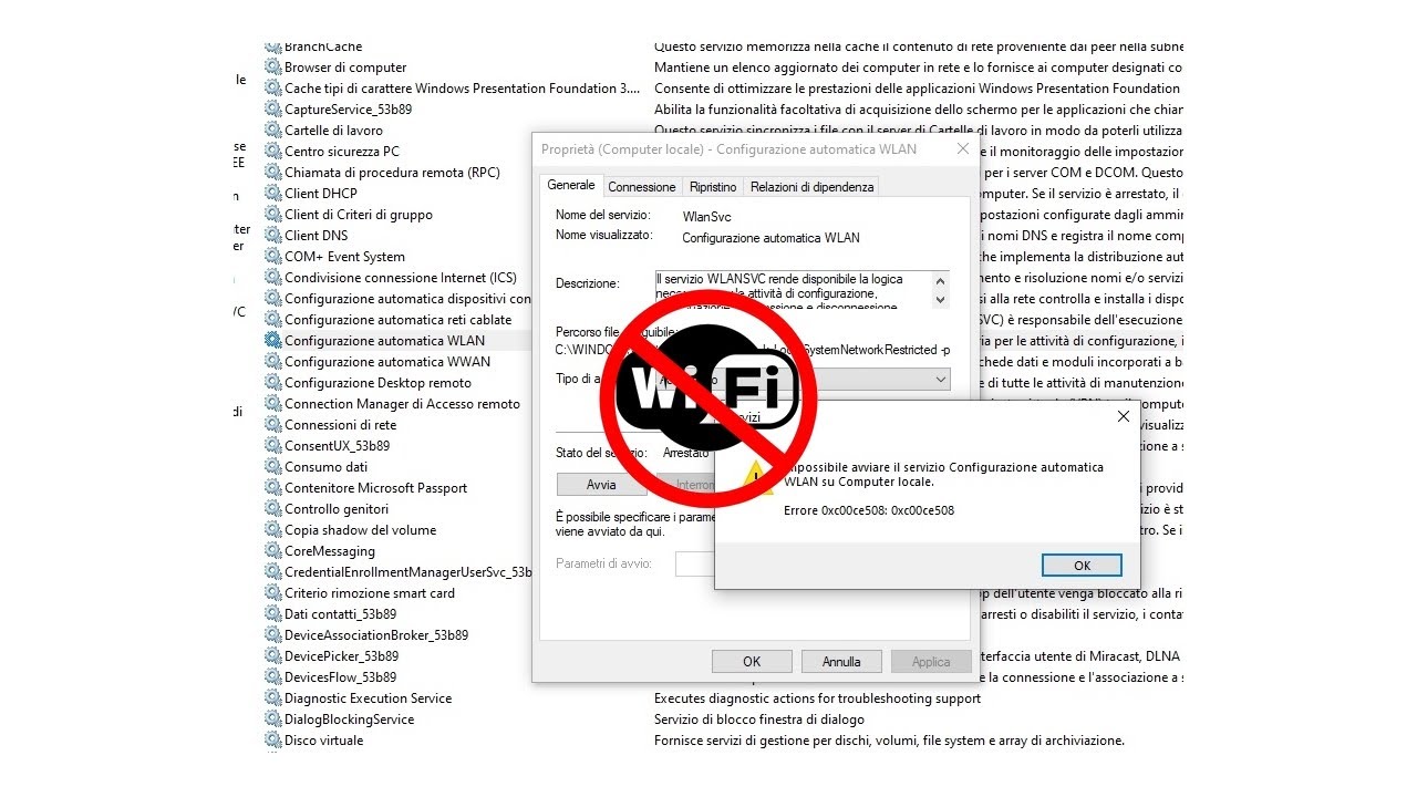 Windows could not start the WLAN AutoConfig Service on local computer - Error 0xc00ce5XX (+30 FIX)