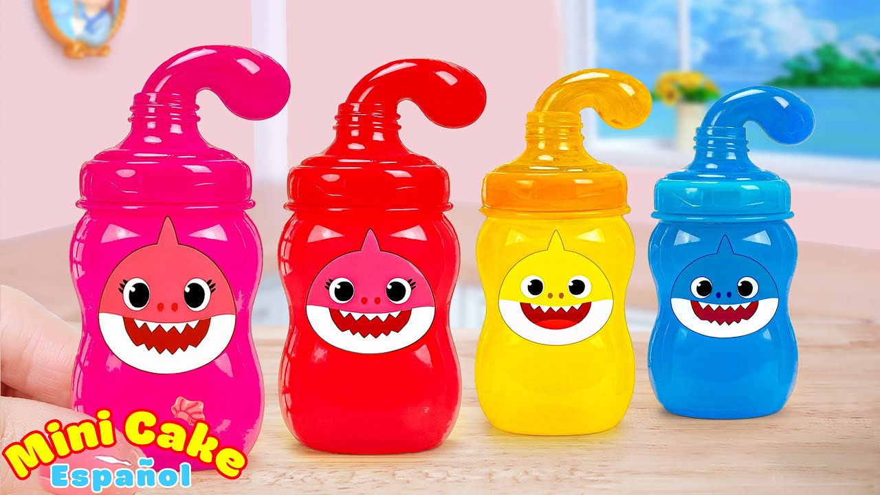 Botella de Gelatina Arcoíris 💞 Cómo Hacer Gelatina Tropical Arcoíris en Miniatura 💞 Mini Cakes ESP