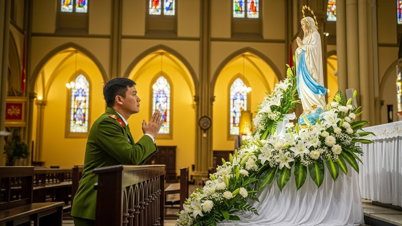 Công An Ghi Lại Phép Lạ Giữa Ban Trưa: Tượng Đức Mẹ Trong Phòng Chứng Vật Bắt Đầu Khóc!