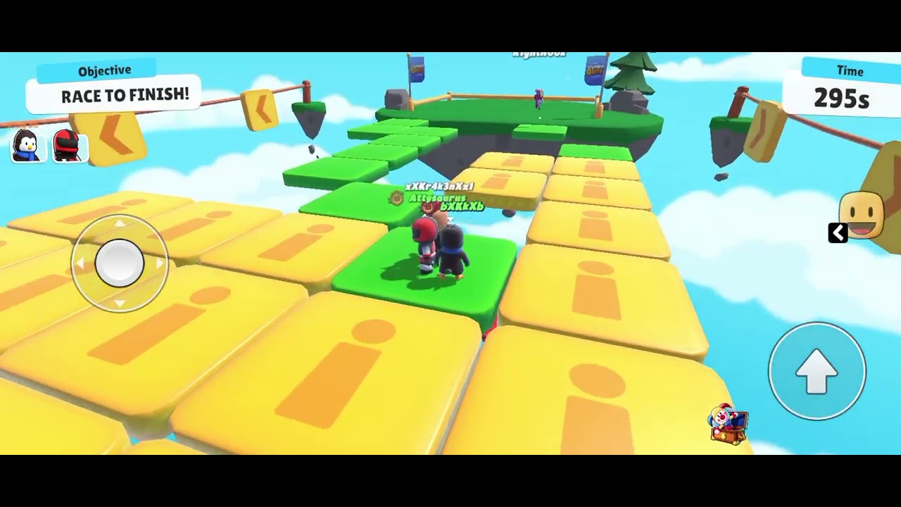 Playing stumble guys. 