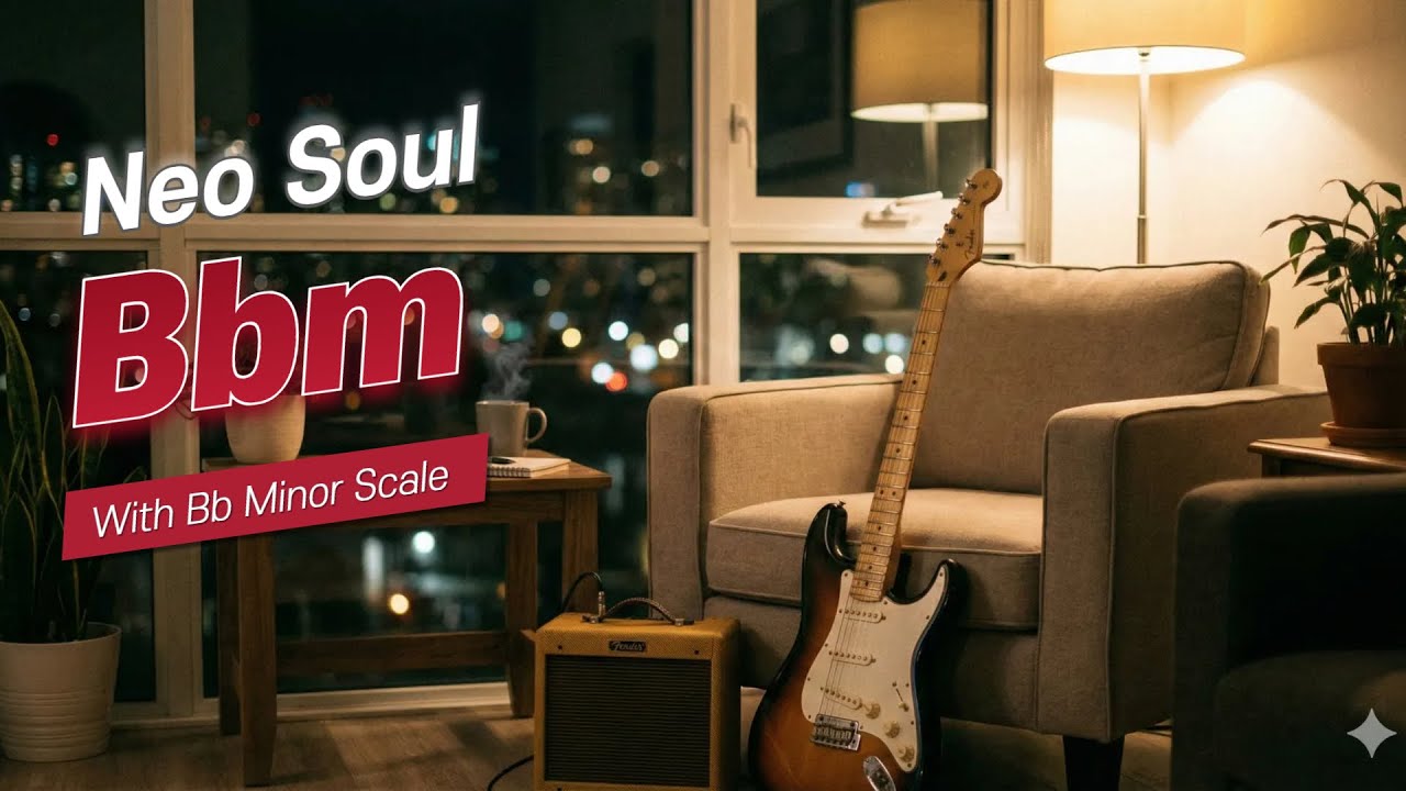 Chill Neo-Soul Guitar Backing Track in Bb Minor | Smooth R&B Lo-Fi Jam