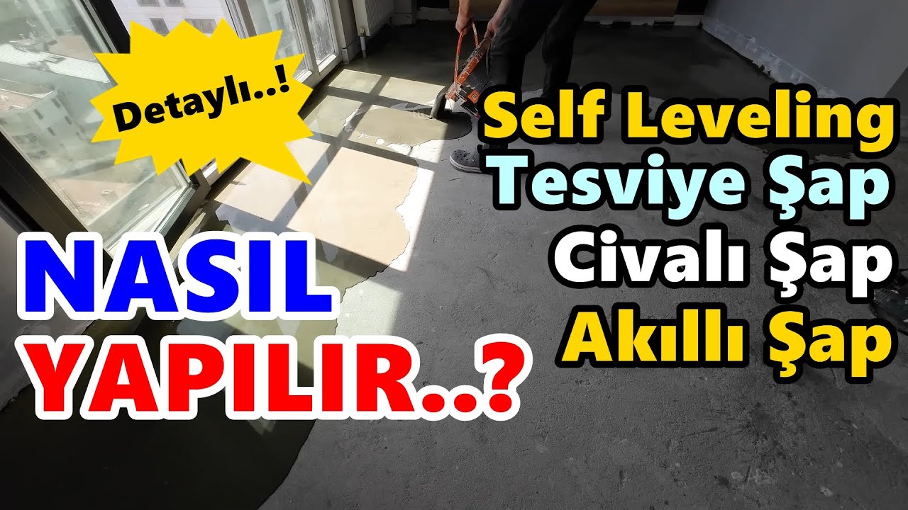 AKILLI ŞAP - TESVİYE ŞAPI - SELF LEVELİNG - CİVALI ŞAP NASIL YAPILIR ❓ #zemin #keşfet #selfleveling