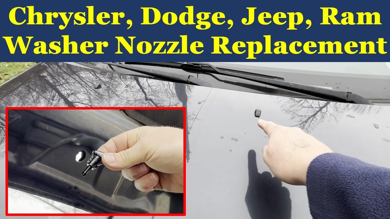 Замена форсунки омывателя лобового стекла: Chrysler, Dodge, Jeep, Ram, Grand Caravan, Town & Coun...