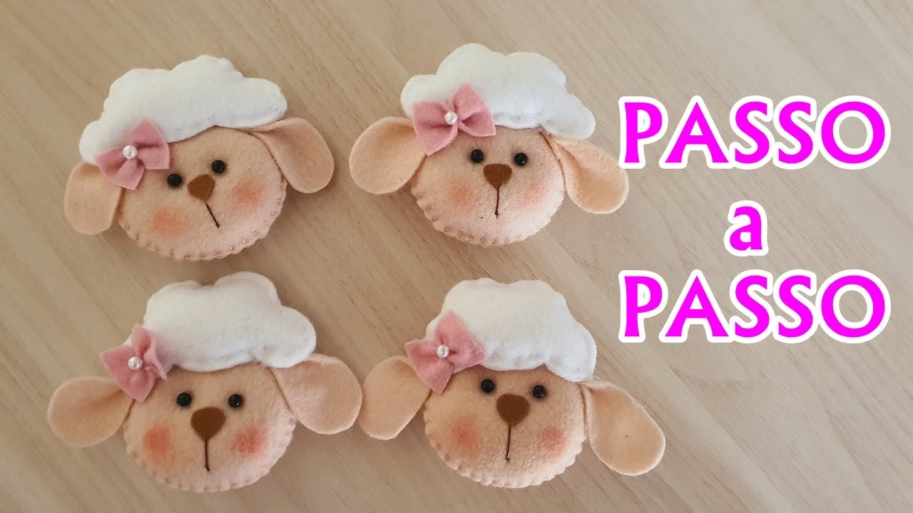 Como Fazer Chaveiro de Ovelhinha ou Aplique em feltro facil para vender -Diy sheep -Crafting  sheep