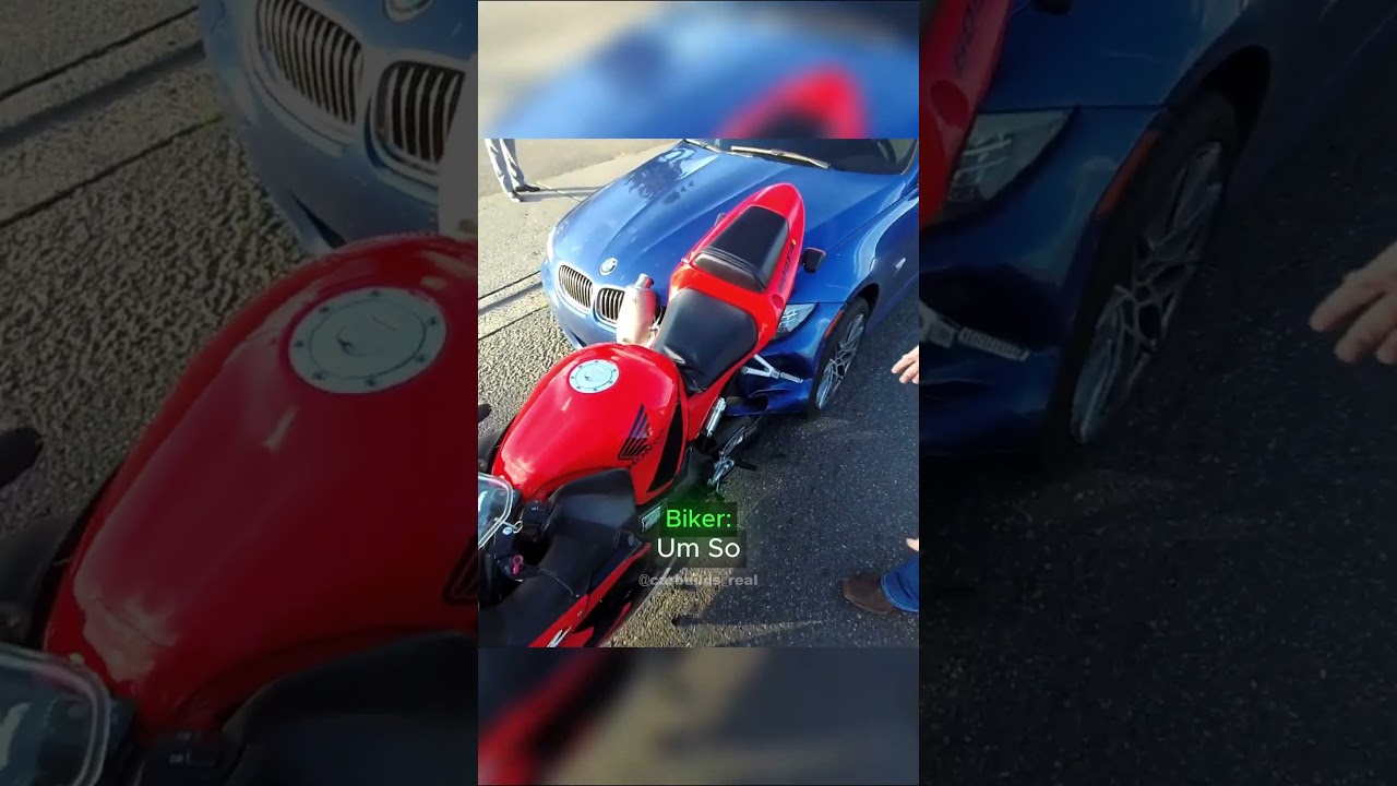 Biker Got Rear Ended By A Bmw Driver 😳