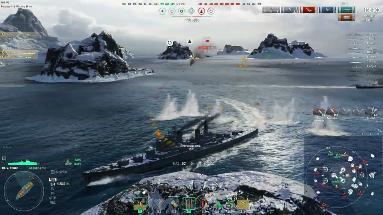 Edgar 431k Dmg, 4 Kills, HC, Conf | World of Warships Replay