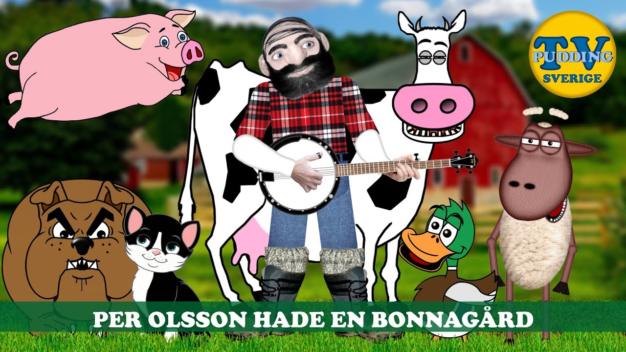 Per Olsson hade en bonnagård (Old MacDonald had a farm | Barnsånger på svenska