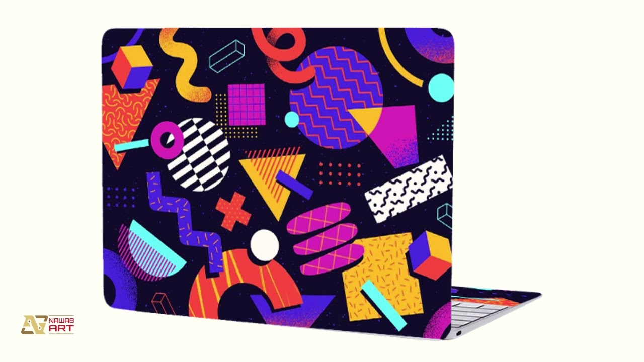 Laptop Skins Geometric Shapes in 90s style Pattern