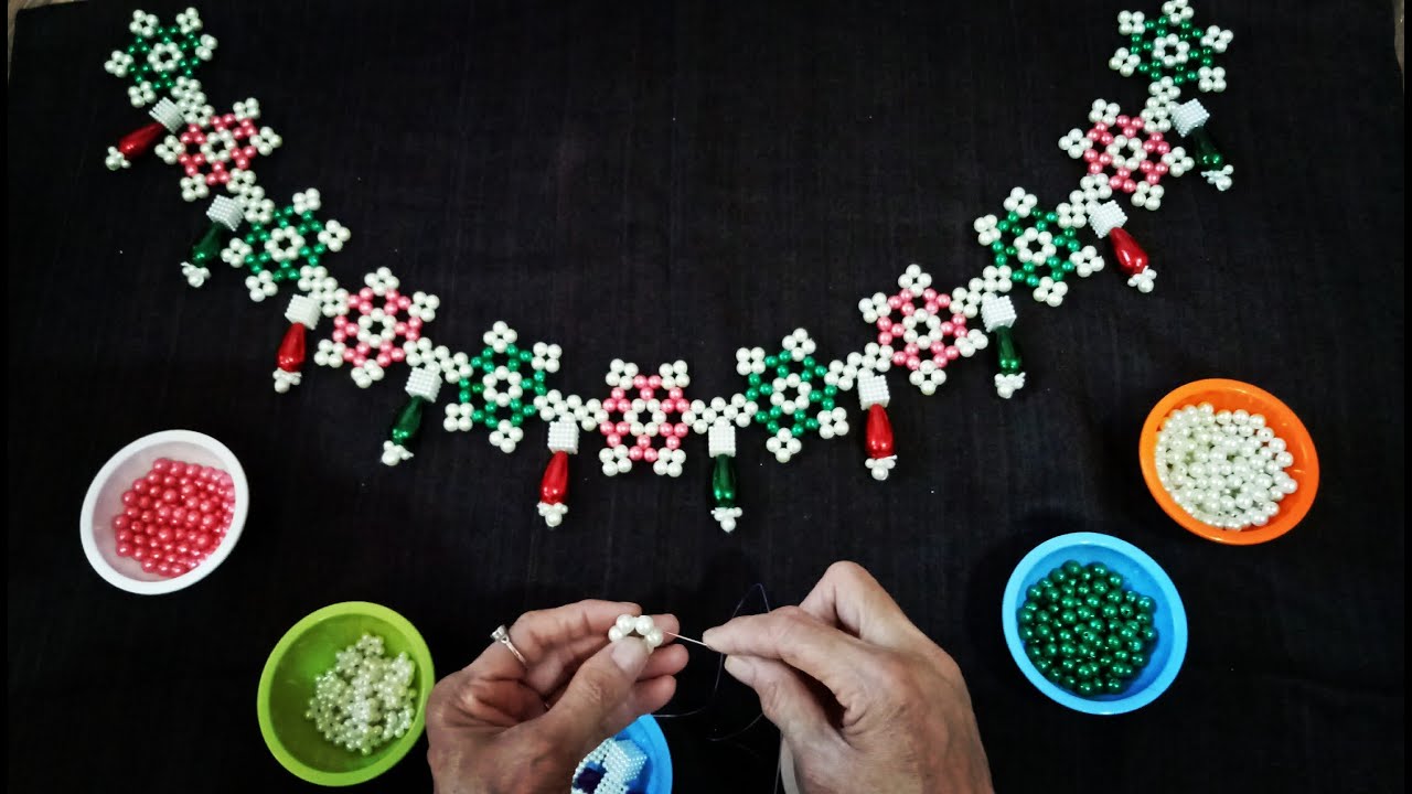 How to make Moti design Mahirap / Toran | मोत्याचे महीरप / तोरण