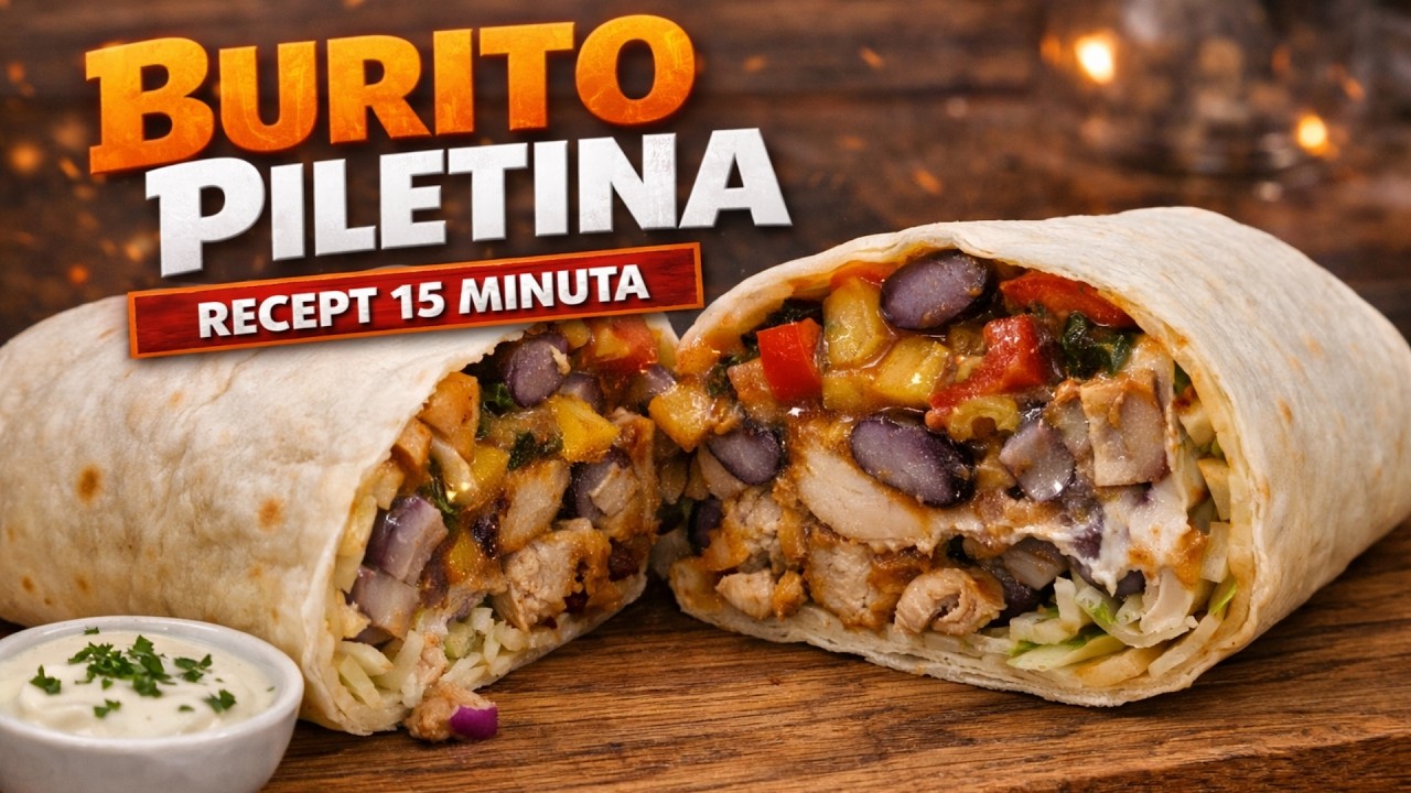 Burrito sa piletinom i povrćem u sosu. Recept za 15 minuta. Sočno i ukusno.