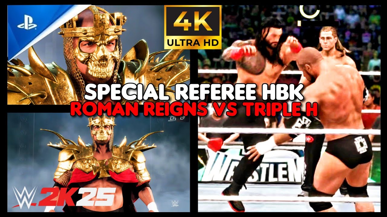 Roman Reigns vs Triple H | HBK Special Referee | WWE 2K25 🔥