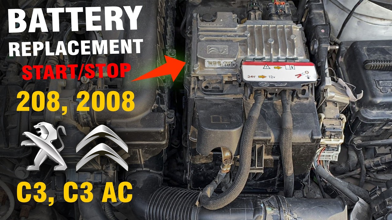 Battery Replacement on Peugeot 208 / 2008 / Citroen C3 with Start Stop System (Step-by-Step)