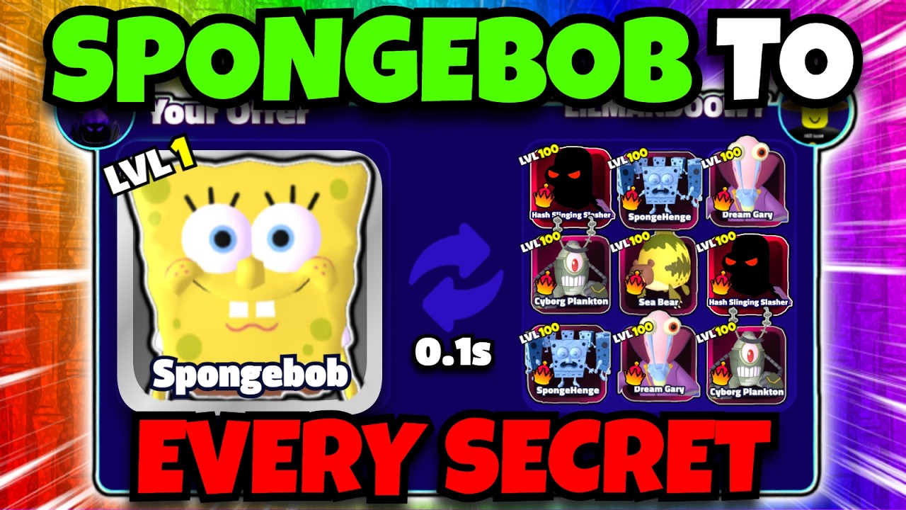SPONGEBOB TO EVERY SECRET IN 1 HOUR?! | FINALE (SpongeBob Tower Defense)