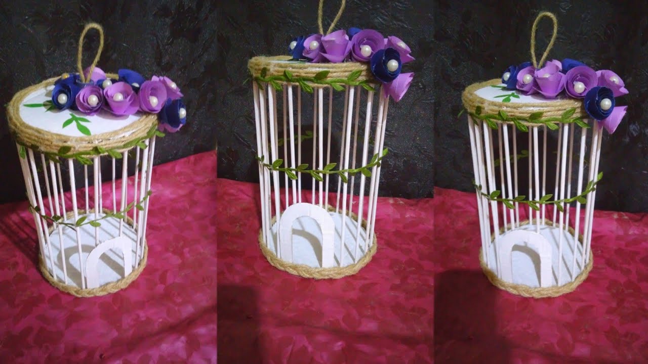 Beautiful cage making||Diy bird cage ||Decoration piece 