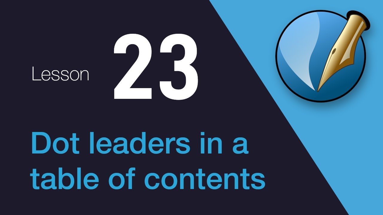 23) Dot leaders in Scribus