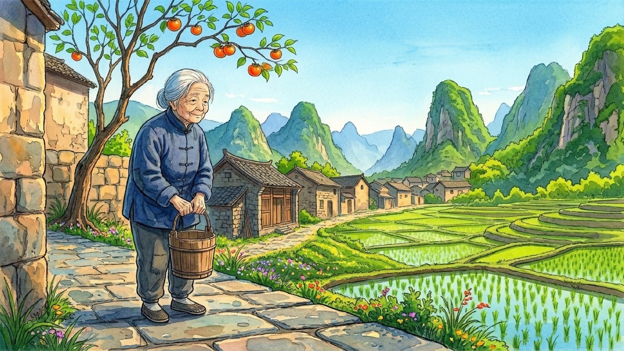 Peaceful Chinese Village Life - ASMR Animation - Nature Sounds, No Talking Studio | Ghibli Style