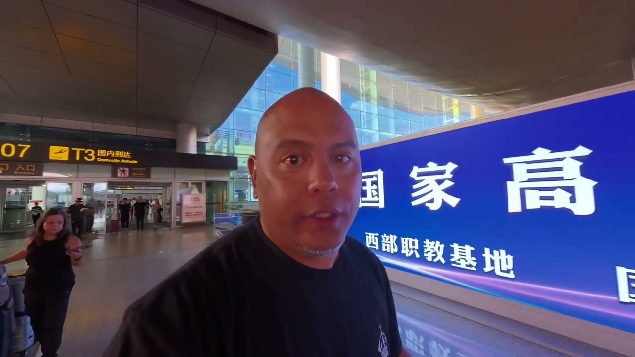 Our exit from Chongqing Airport.