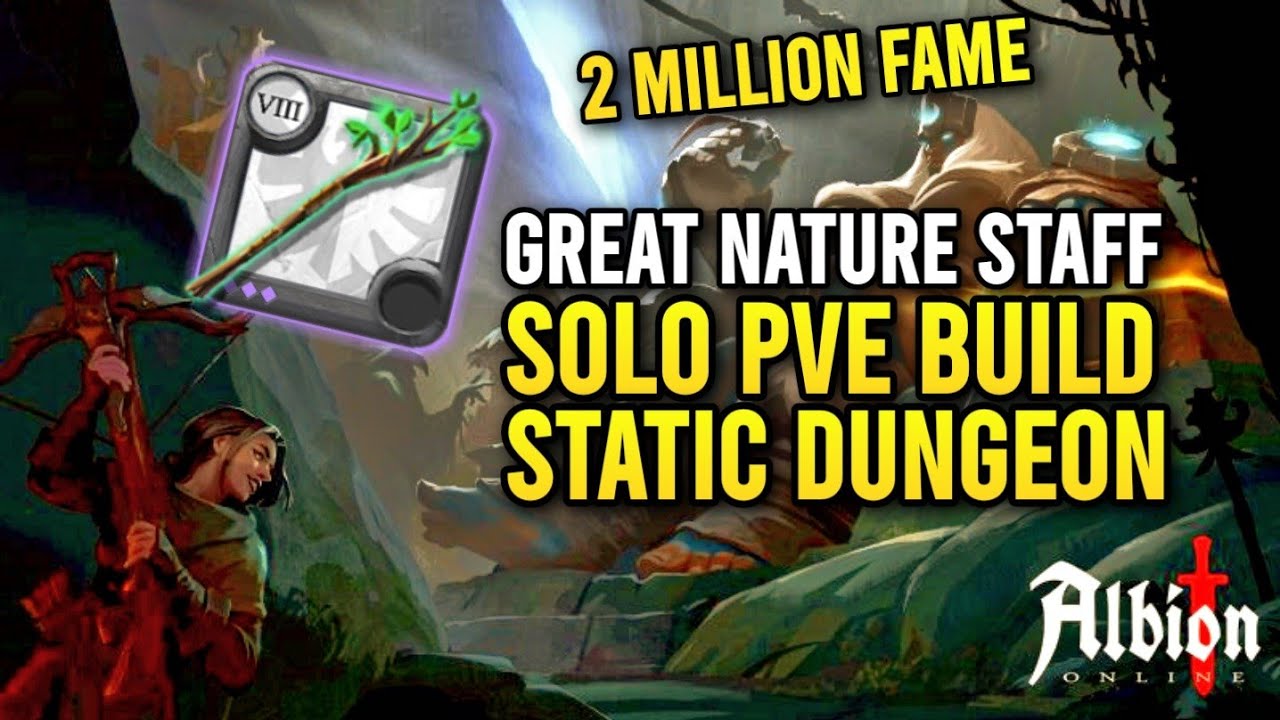 Great Nature Staff | Solo PvE Static Dungeon | 2 Million Fame / HR | Albion Online