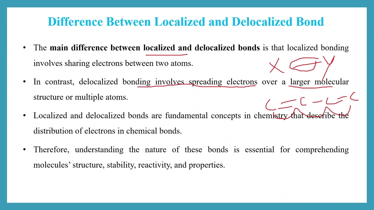 Difference Between Localized and Delocalized Chemical Bonds | Stability, Reactivity by Cogitavers
