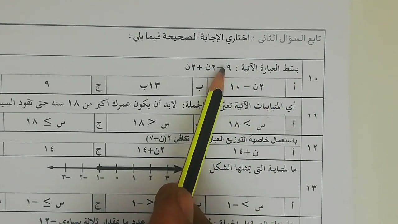 إختبار نهائي ثاني متوسط الفصل الدراسي الثالث (تجريبي)نموذج رقم2