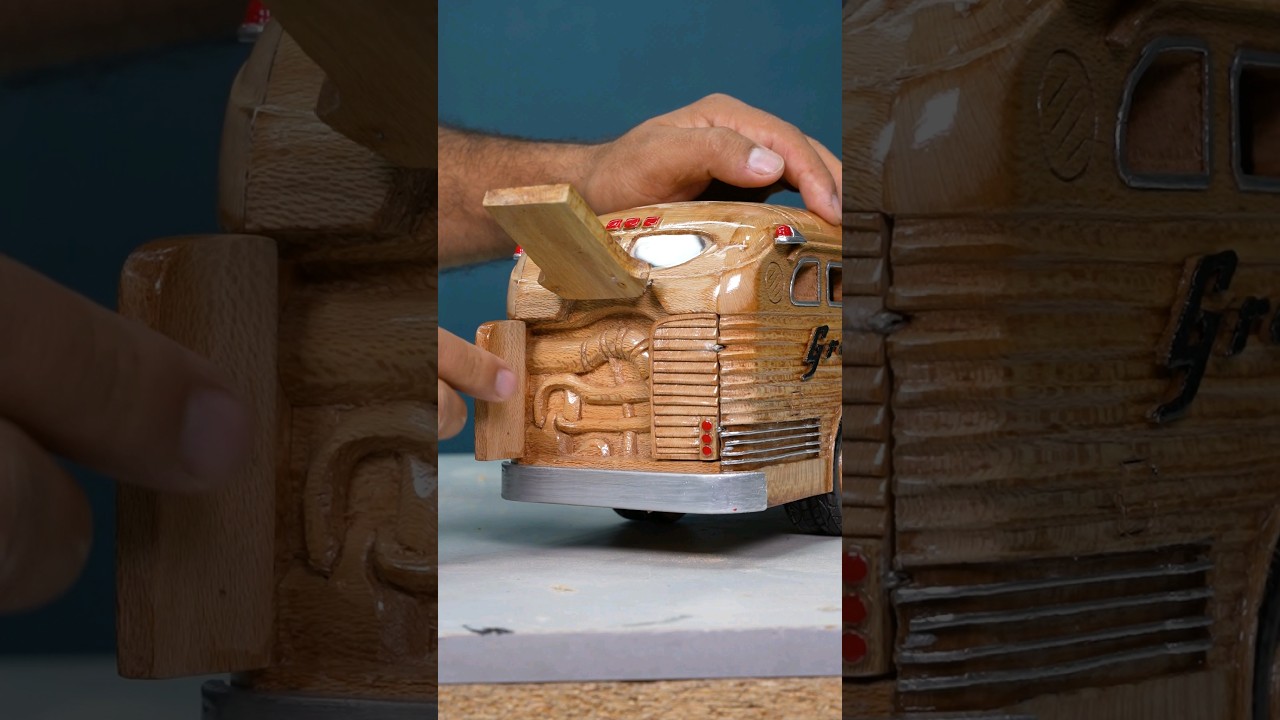 Wooden Bus #bus #woodcar #modelcars