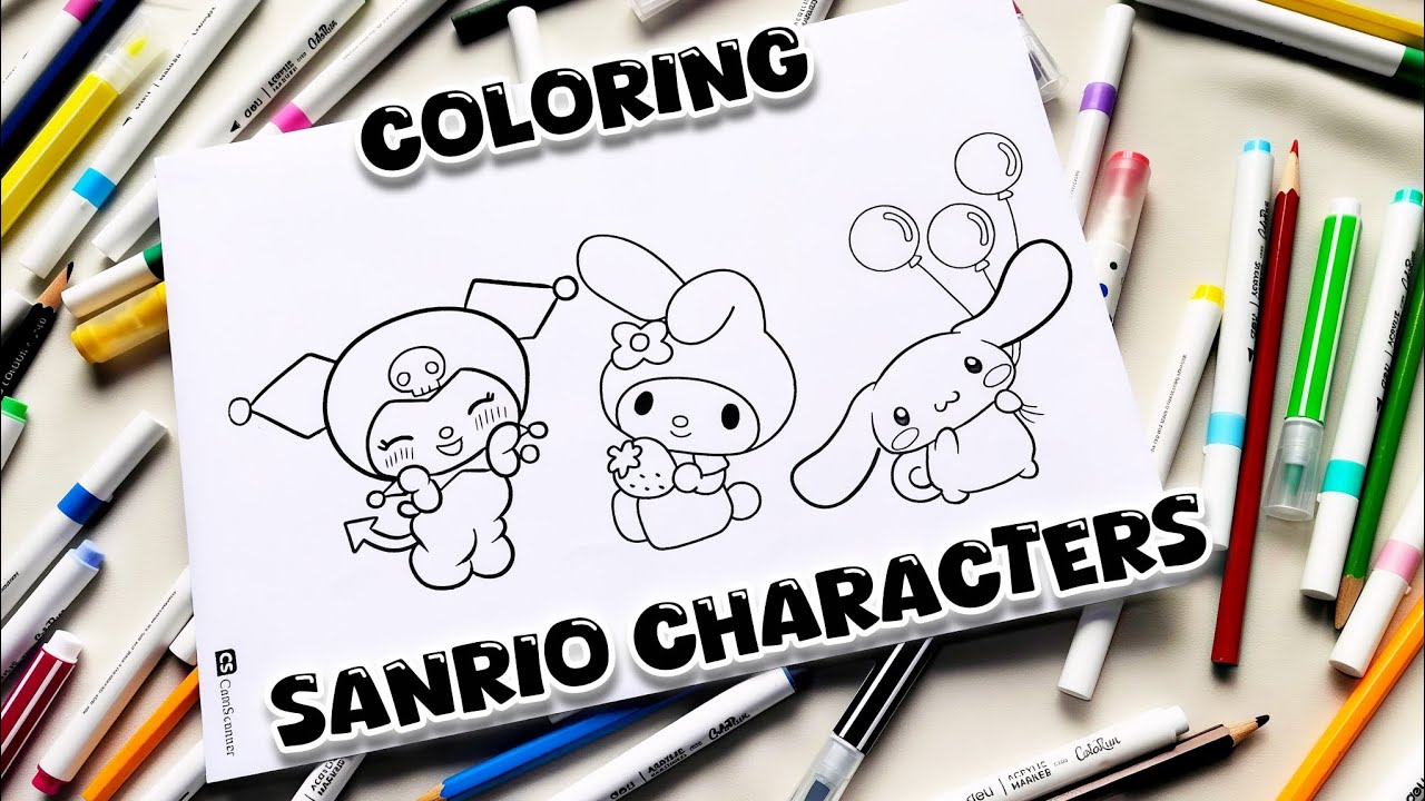 Как раскрасить персонажей Sanrio || Hello Kitty, Kuromi, Cinnamaroll 💜