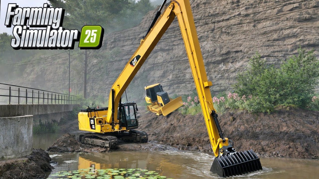 DREDGING THE CANAL! 🚜 Epic Heavy Equipment Drainage Cleanup | FS25 Gameplay