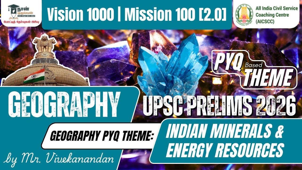 Geography | PYQ THEME: Indian Minerals & Energy resources by Mr. Vivekanandan