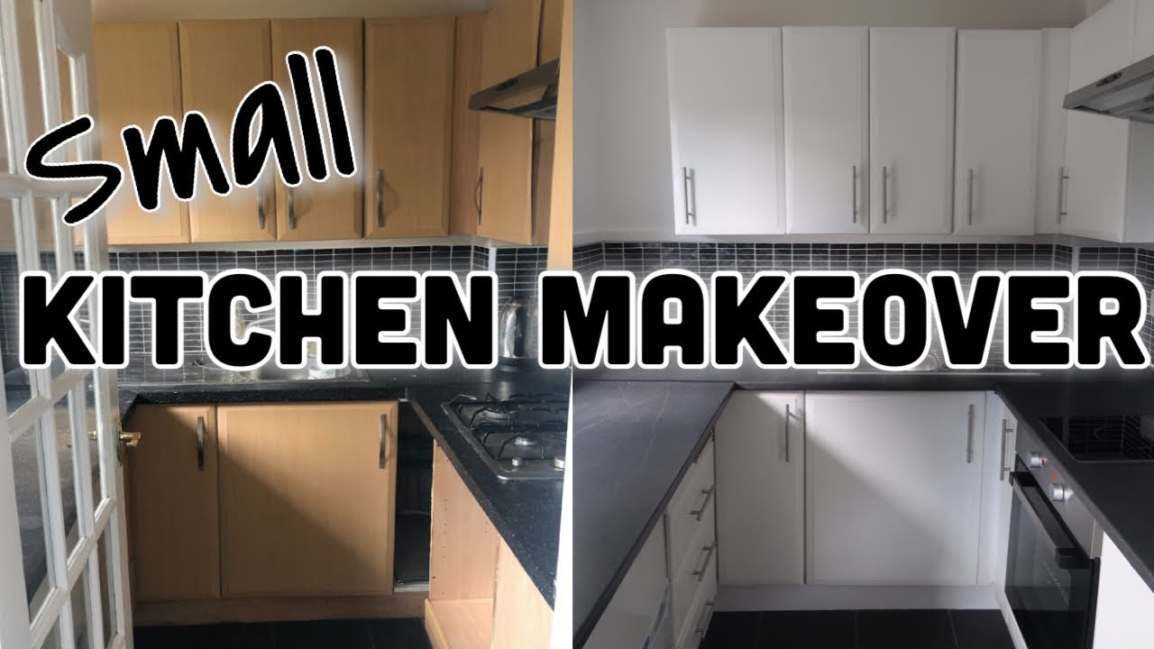 SMALL KITCHEN MAKEOVER | PAINTING KITCHEN CABINETS | TINY KITCHEN RENOVATION