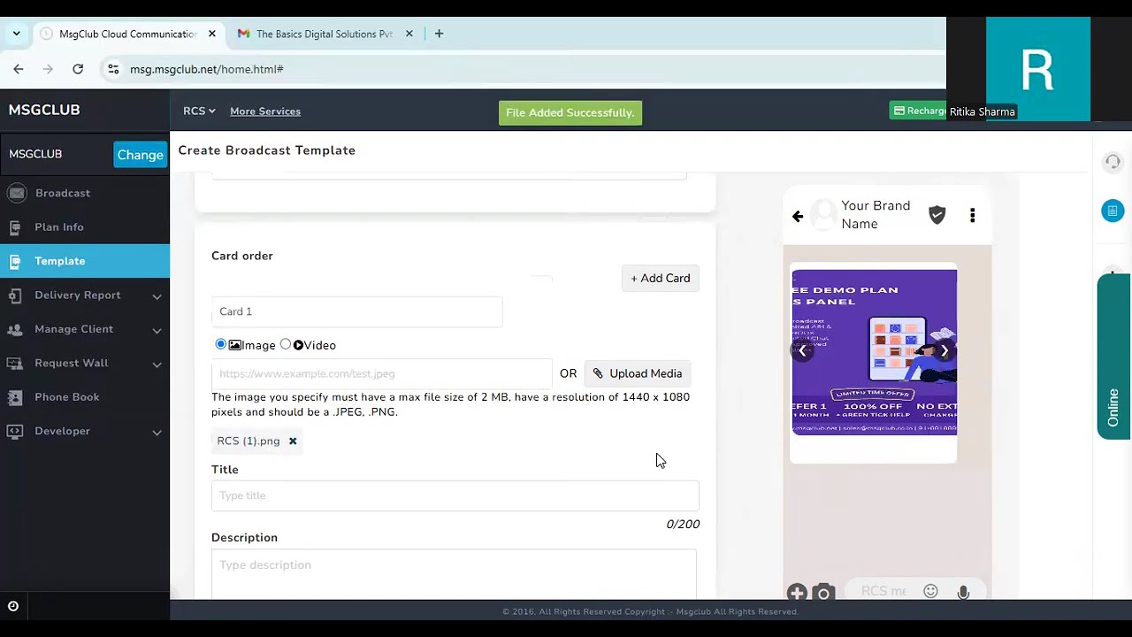 Learn how to create Carousel RCS Template from MSGCLUB Panel