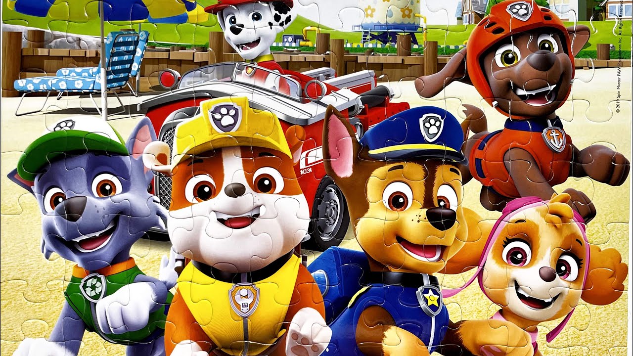 Paw Patrol: Unboxing and Solving a Puzzle with Playful Puppies