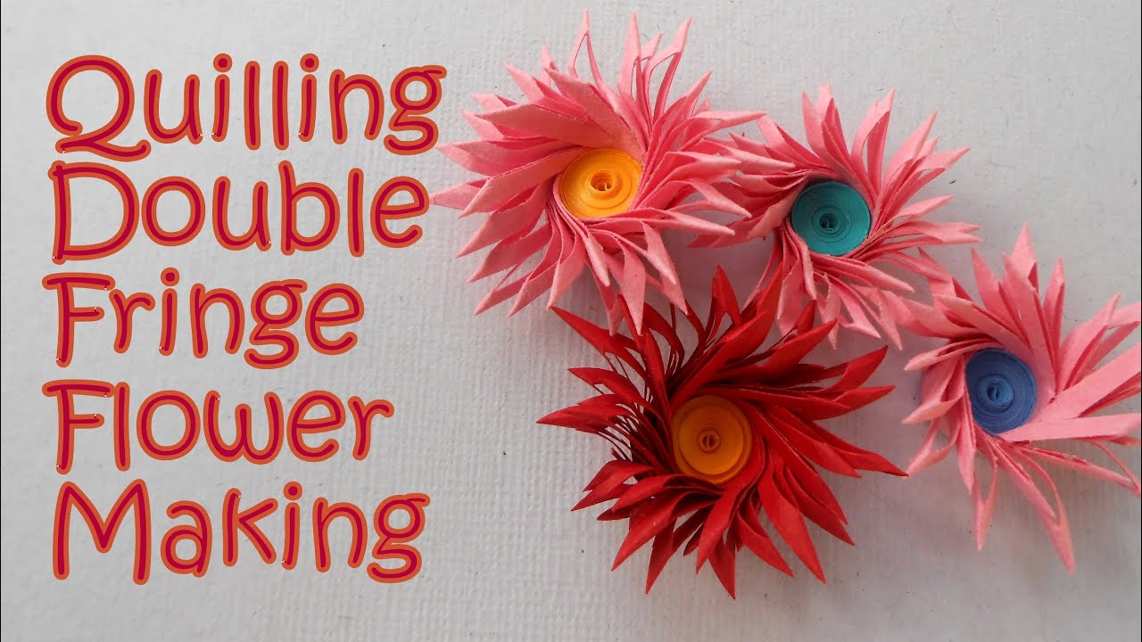 Cross Double Fringe Quilling Flower Making  | Tutorial