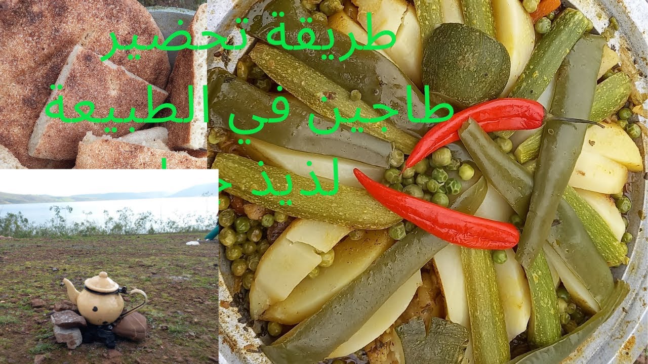 طريقة تحضير طاجين في الطبيعة لذيذ جدا واد المالح