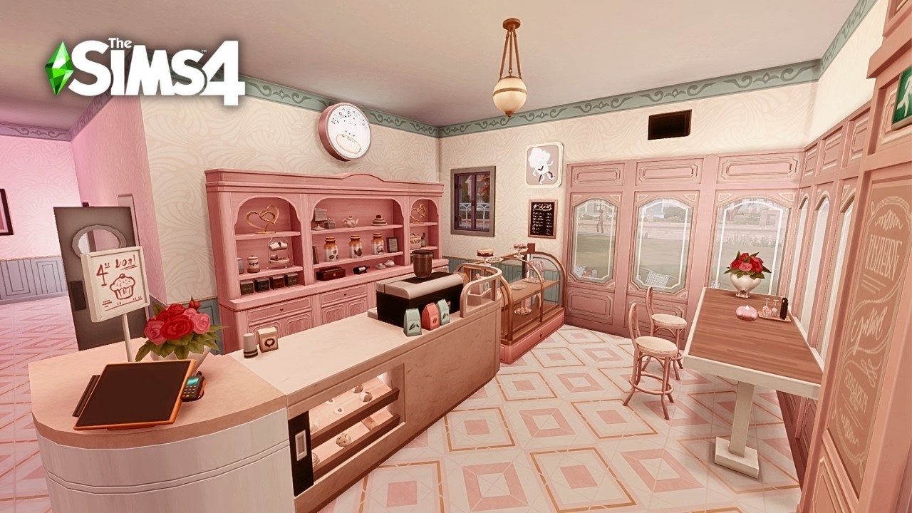 Sweetheart Bakery & Cafe | No CC | The Sims 4 ASMR Speed Build