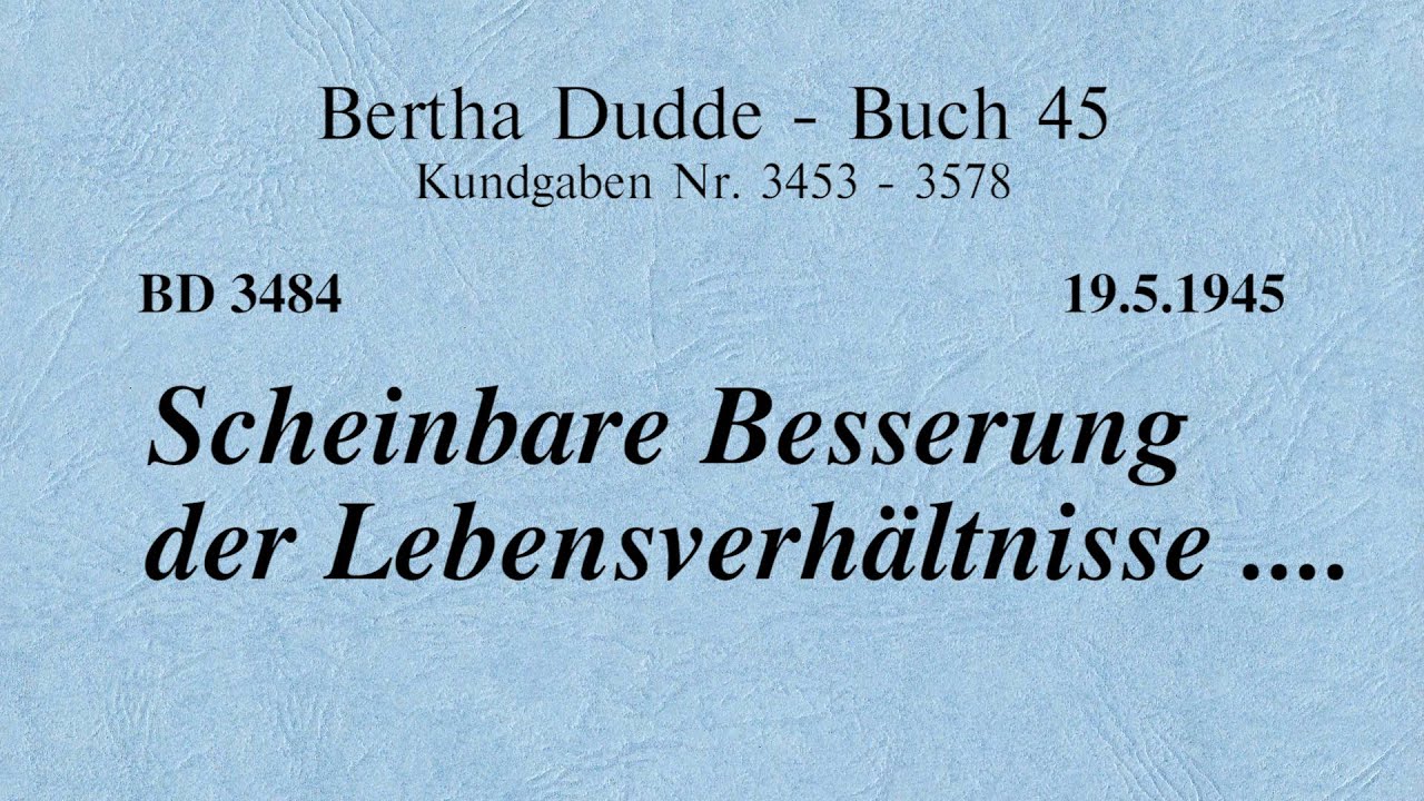BD 3484 - SCHEINBARE BESSERUNG DER LEBENSVERH&Auml;LTNISSE ....