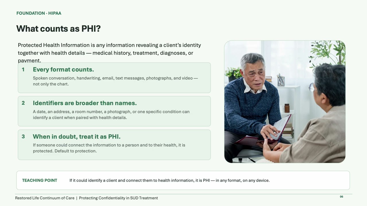 Protecting Confidentiality in Residential SUD Treatment | HIPAA & 42 CFR Part 2 Staff Training