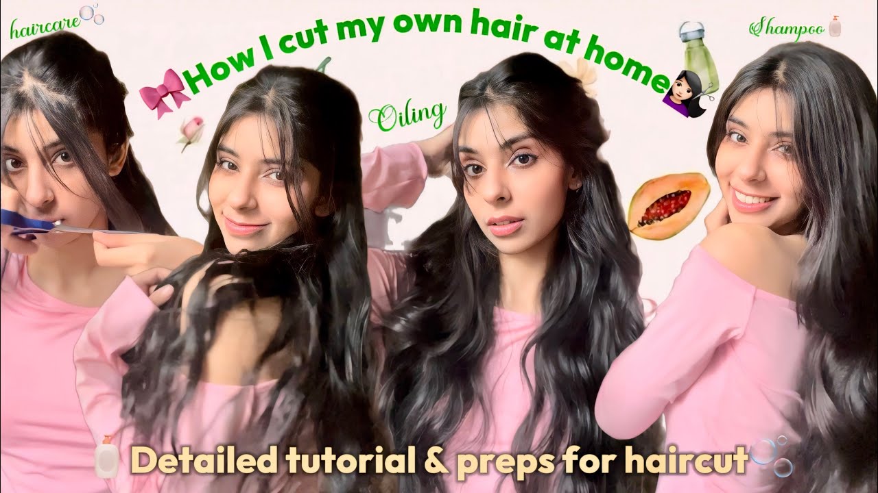 How I cut my own HAIR at HOME💇🏻‍♀️| Cutting layers, bangs| Haircare| Preps for haicut & more🎀🫧🧴