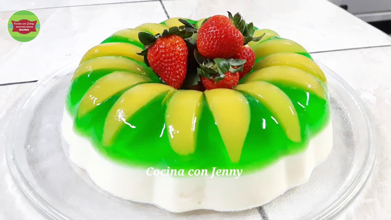 GELATINA DE DURAZNO COMBINADA  / GELATINA DE LIMÓN Y DURAZNO /Cocina con Jenny