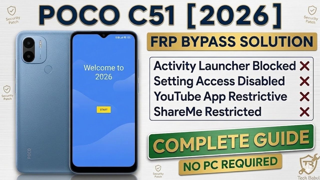 Poco C51 FRP Bypass Android 13 | New Method 2025| Poco C51 Google Account Bypass Without Pc | Tools