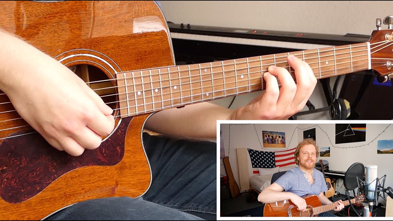 Coldplay - Every Teardrop Is a Waterfall acoustic guitar tutorial w/ original tuning