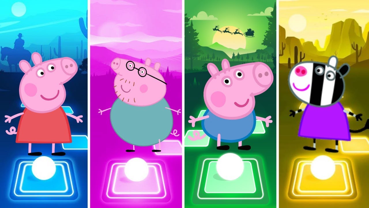 Tiles Hop - Peppa Pig vs Daddy Pig vs George Pig vs Zoe Zebra