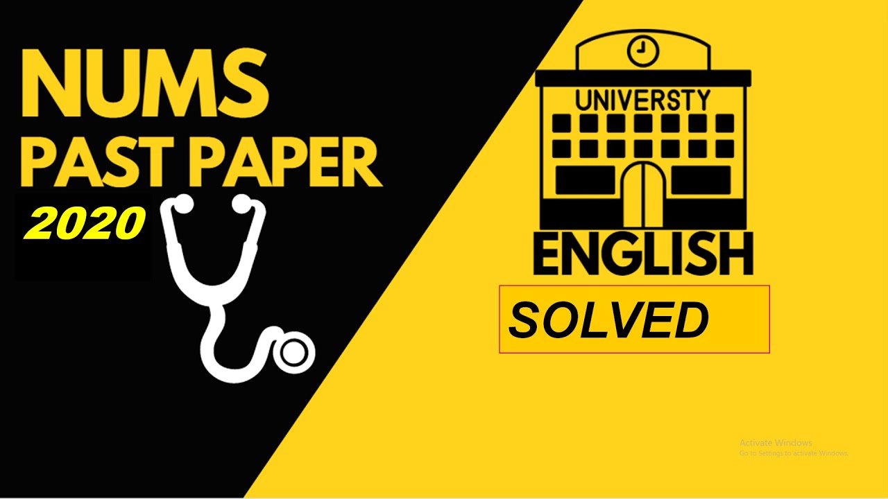 NUMS 2020 SOLVED ENGLISH PAST PAPER