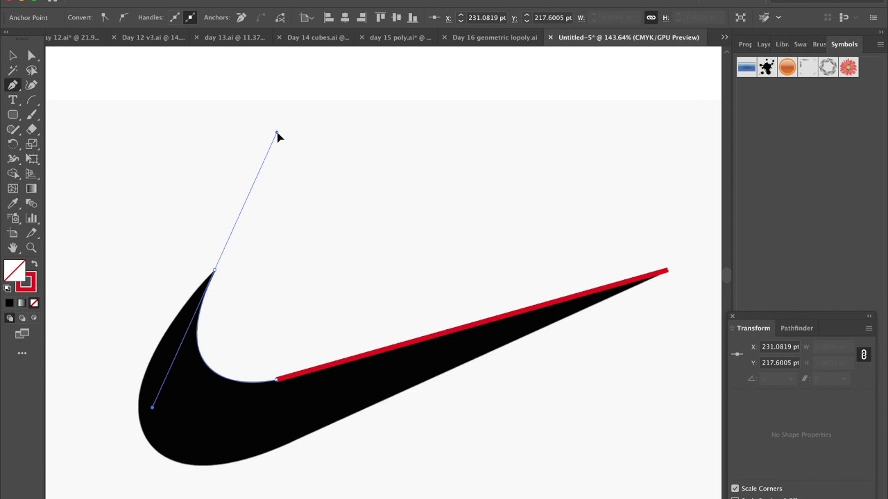 Illustrator: Nike Logo from JPG