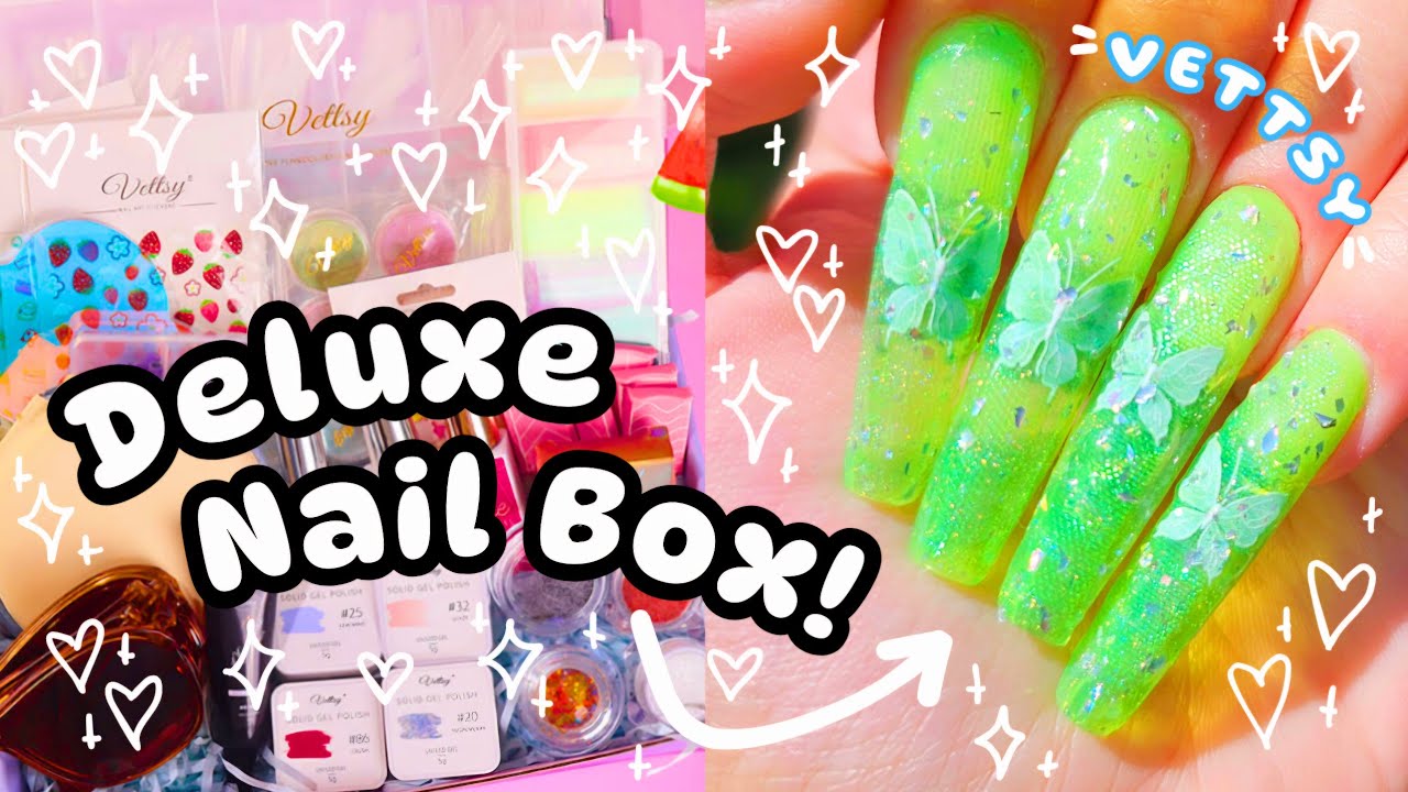 ⁺⋆°🍓 Unboxing & Testing a DELUXE NAIL SUBSCRIPTION BOX!!! 💚 Vettsy 🌺°⋆⁺