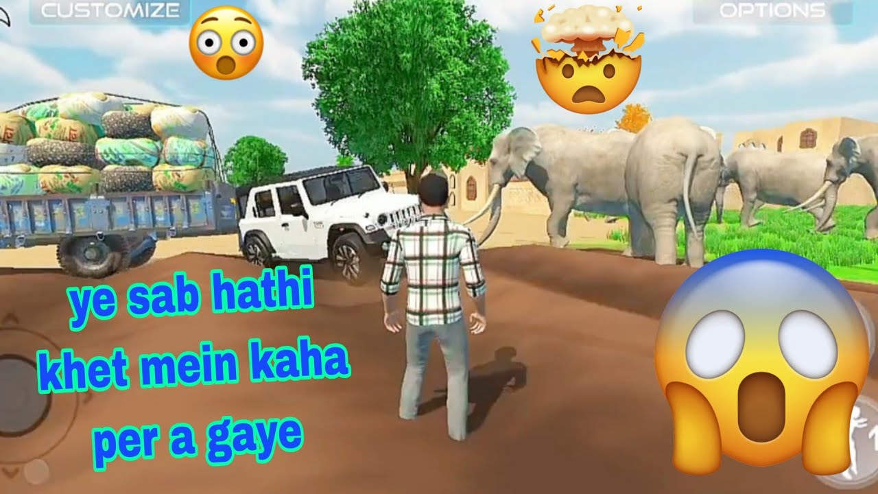 Kheto Me Achanak Aa Gaye Elephant 🐘 | Thar Aur Tractor Ka Power Game #gaming #gamingvideo #games 