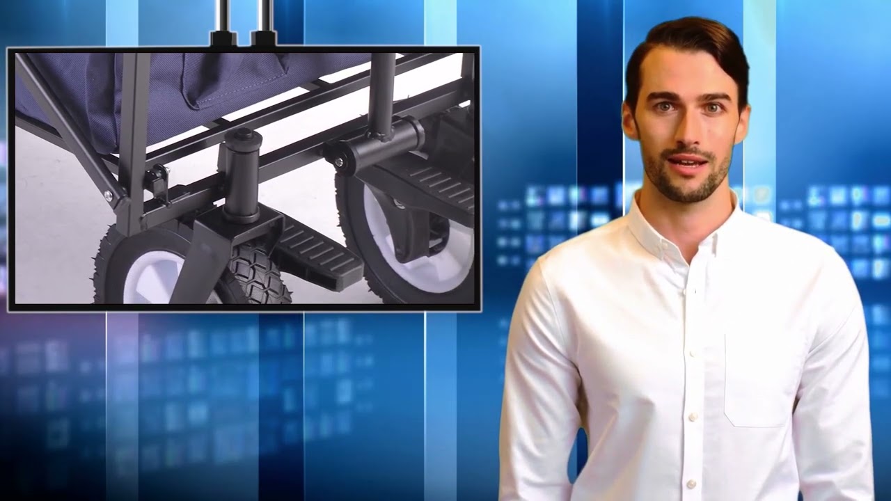 Foldable Handcart Outdoor All Terrain Hand Truck With Wide Brake Wheels Mixed Drink Holders