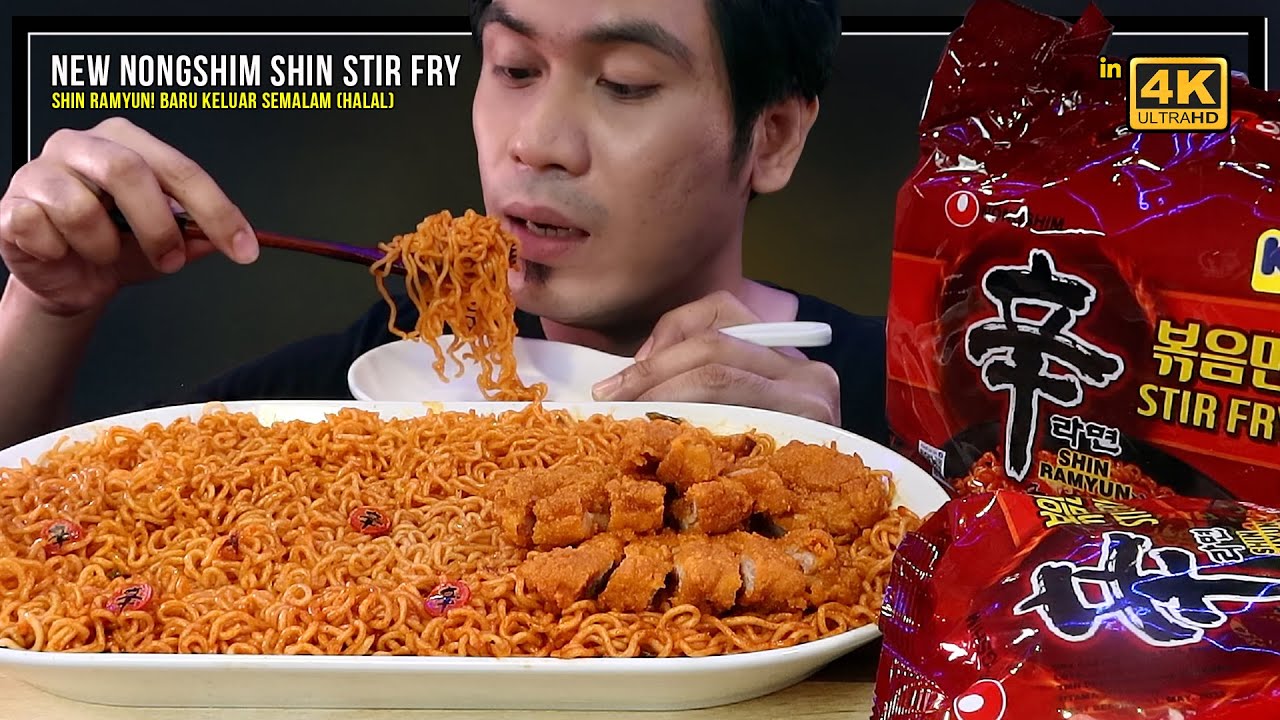 [NEW] NONGSHIM SHIN STIR FRY RAMYUN! baru keluar! HALAL! (Mukbang Malaysia) DRY SPICY RAMYUN